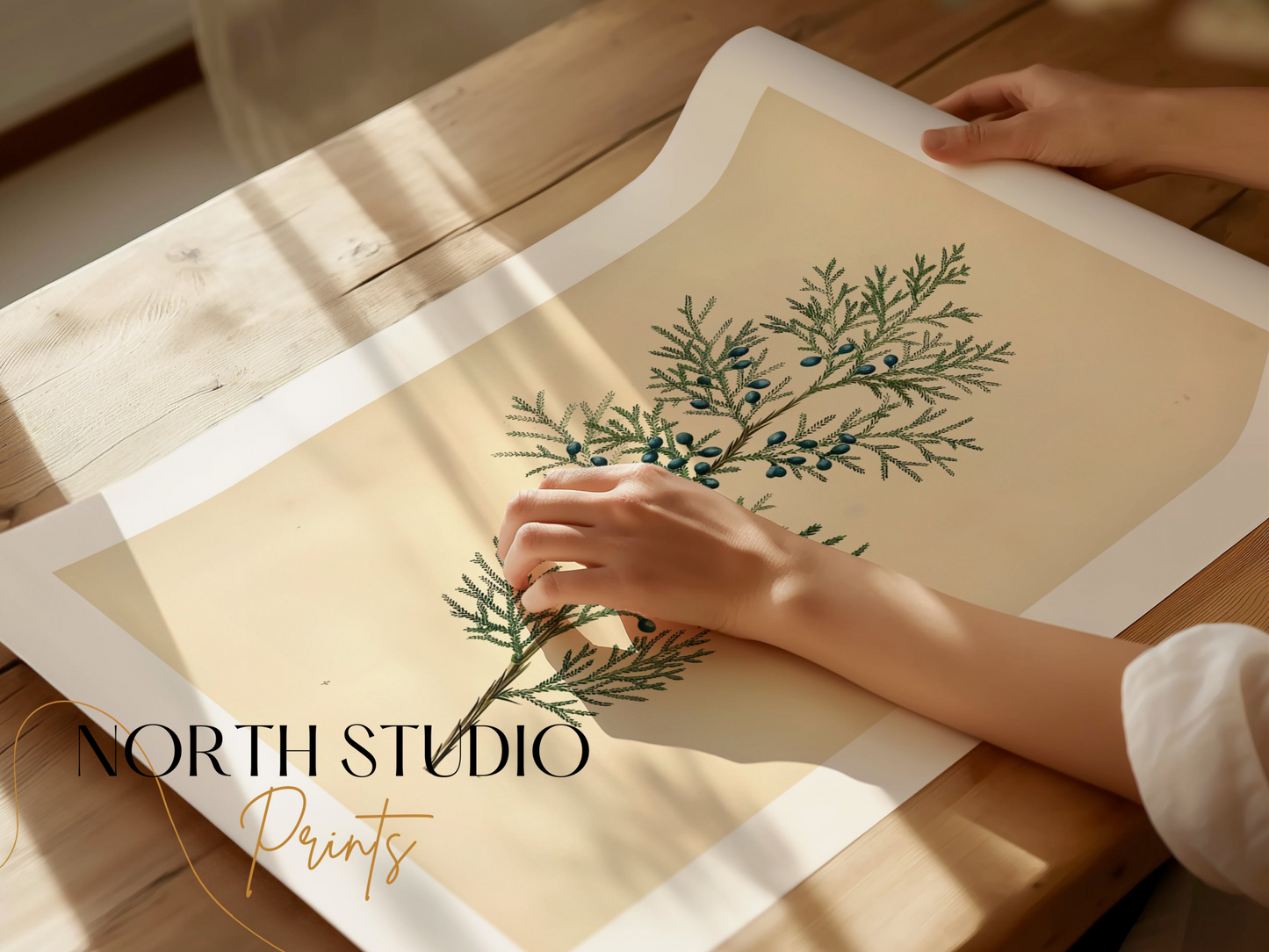 Premium Poster of Vintage Botanical Print with Greenery and Berries Posters