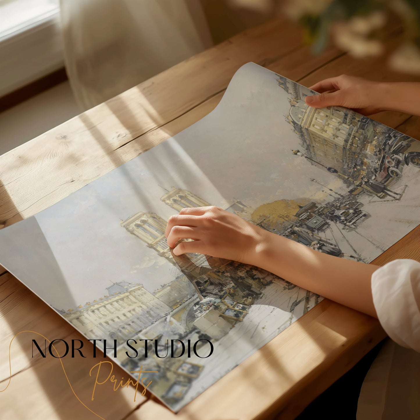 Premium Poster of Vintage Parisian Street Scene Historical Art Posters