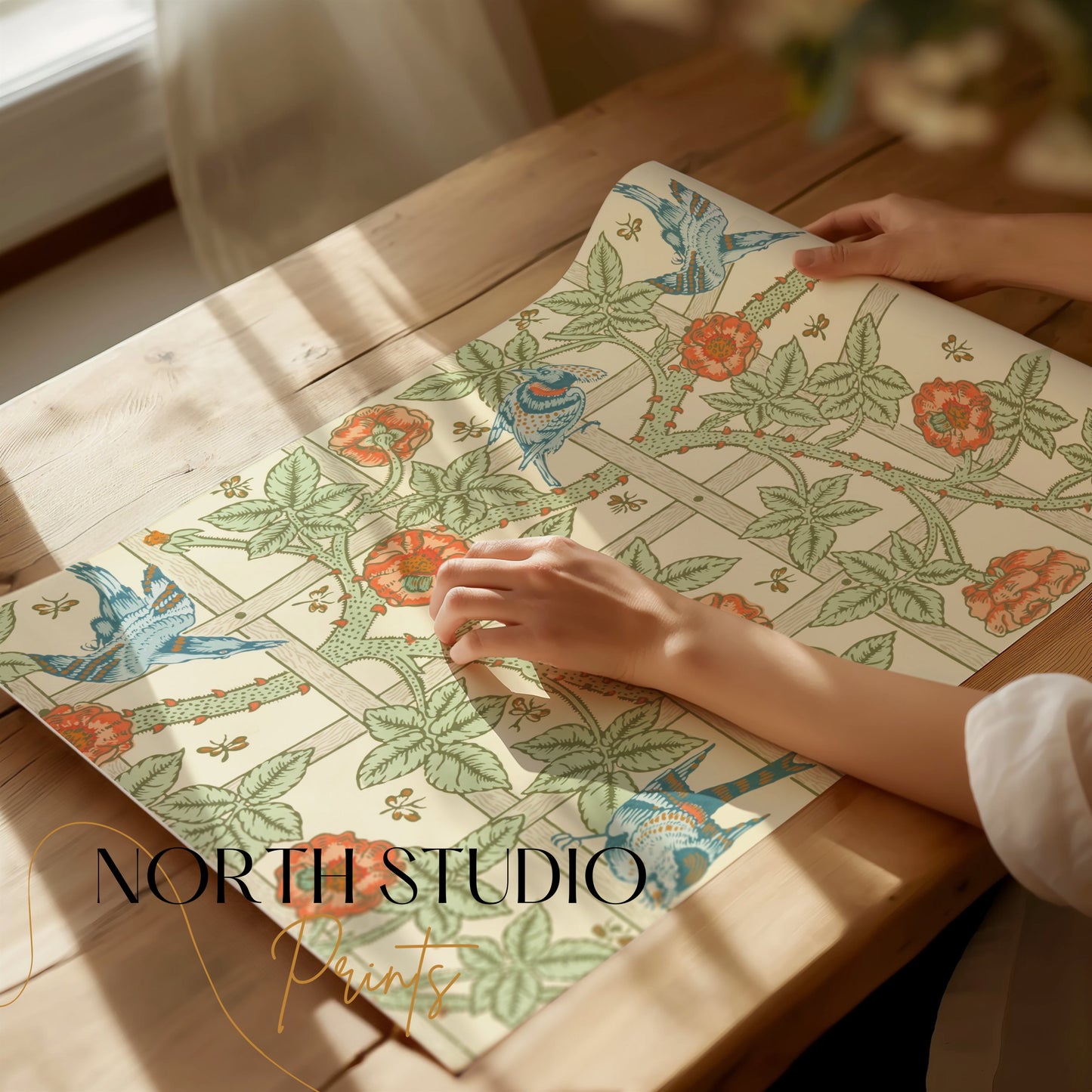Premium Poster of Vintage William Morris Floral and Bird Design Posters