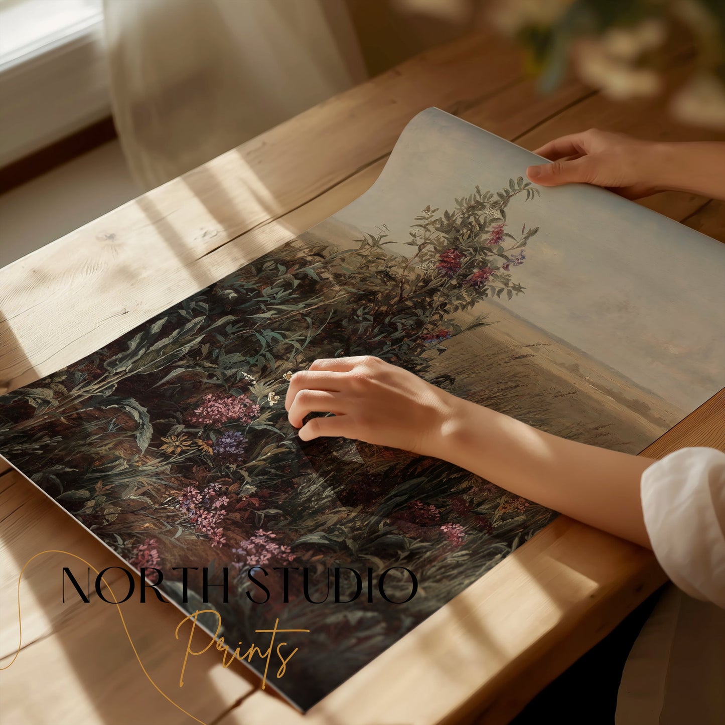 Premium Poster of Wild Meadow with Blooming Flowers Art Posters