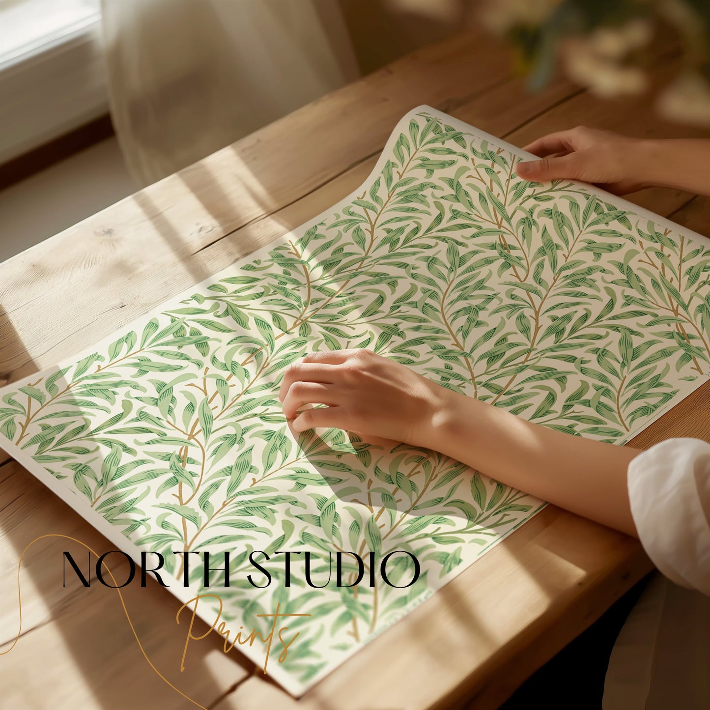Premium Poster of William Morris Leaf Pattern Art Wall Decor Posters