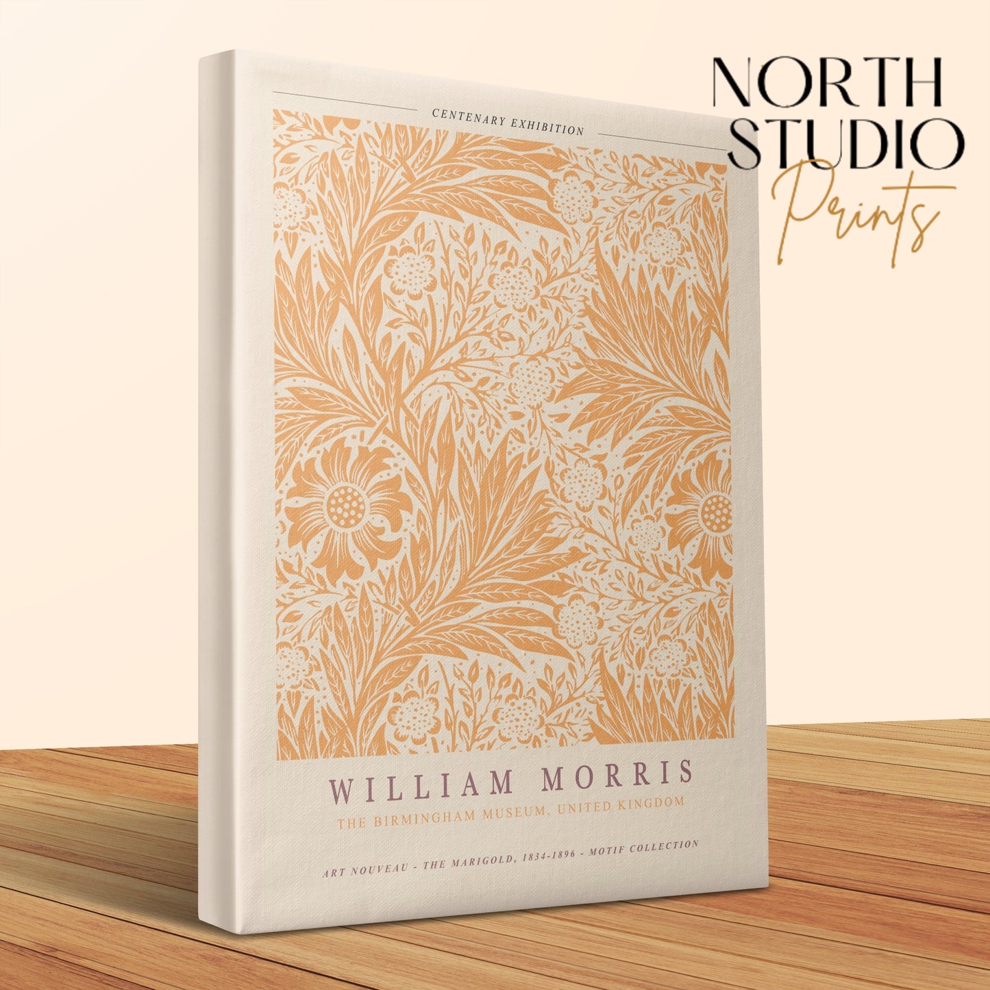 Premium Poster of William Morris Marigold Motif Collection Canvas Wraps