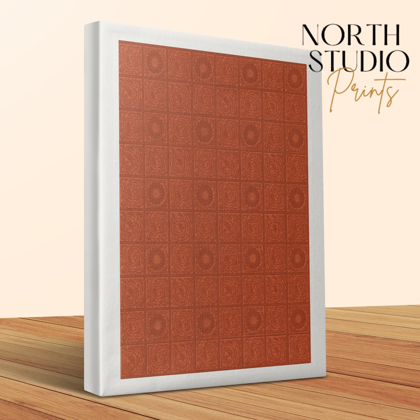 Premium Poster of William Morris Red Pattern Design Canvas Wraps