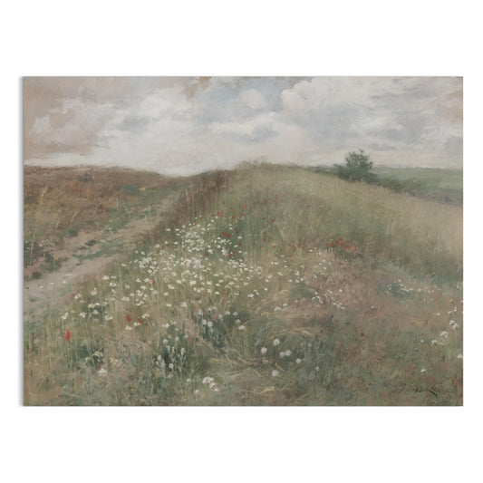 Premium Poster of Serene Countryside Landscape With Wildflowers Posters