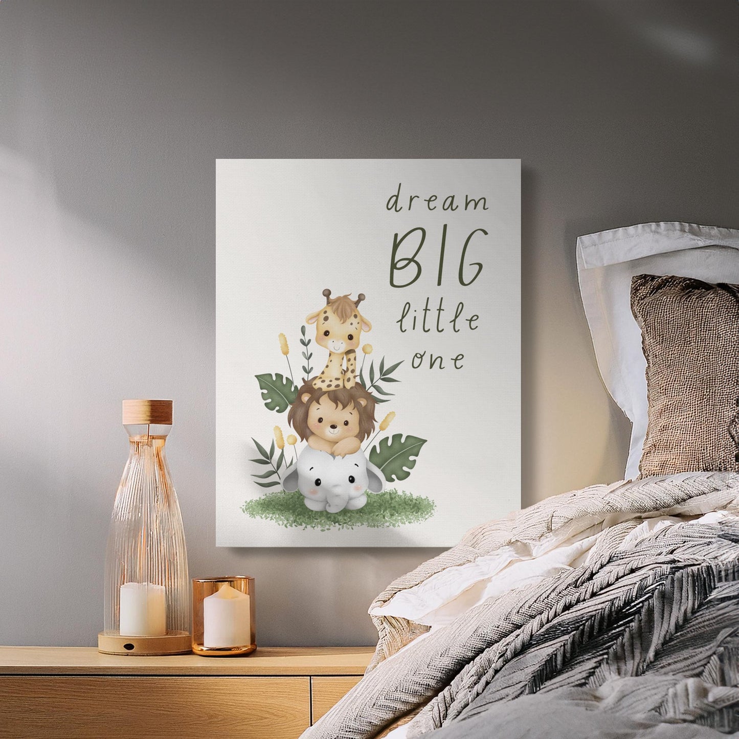 Premium Poster of Dream Big Little One Nursery Wall Art Canvas Wraps