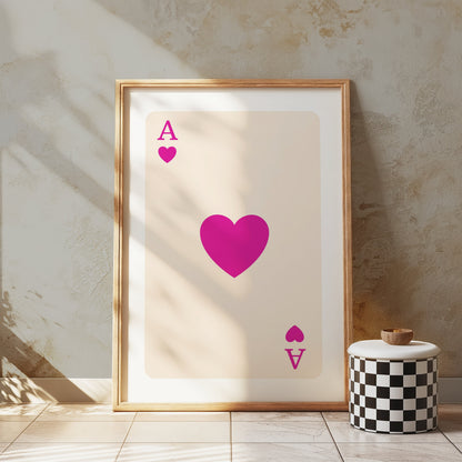 Premium Poster of Ace of Hearts Playing Card Wall Art Posters