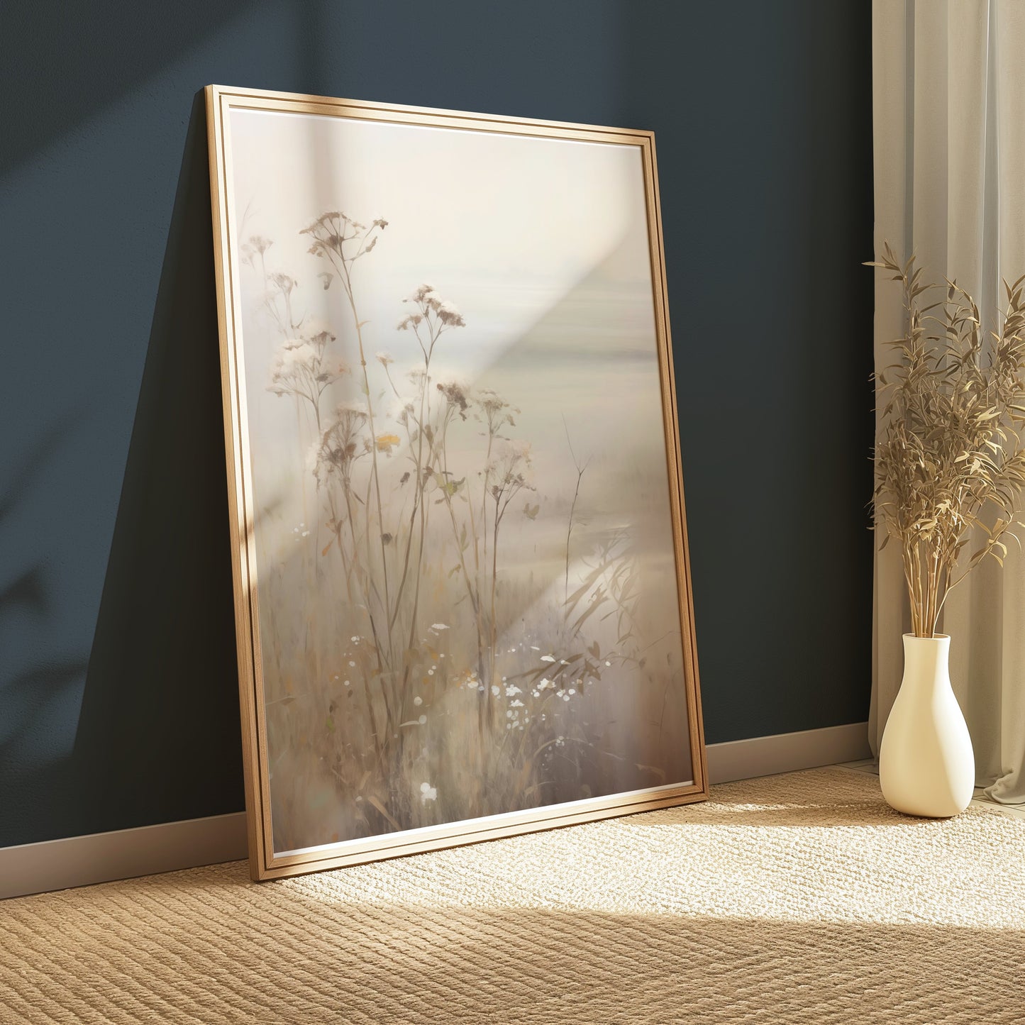 Premium Poster of Serene Coastal Landscape with Wildflowers Posters