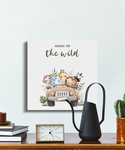 Premium Poster of Welcome Into The Wild Nursery Wall Art Canvas Wraps