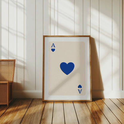 Premium Poster of Ace of Hearts Playing Card Art Print Posters