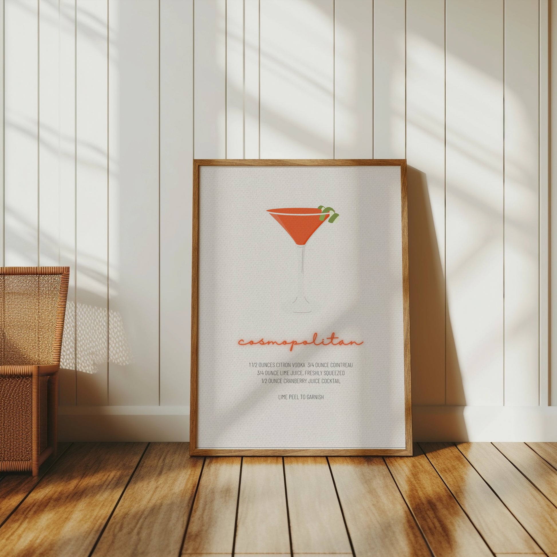 Premium Poster of Cosmopolitan Cocktail Recipe Wall Art Posters