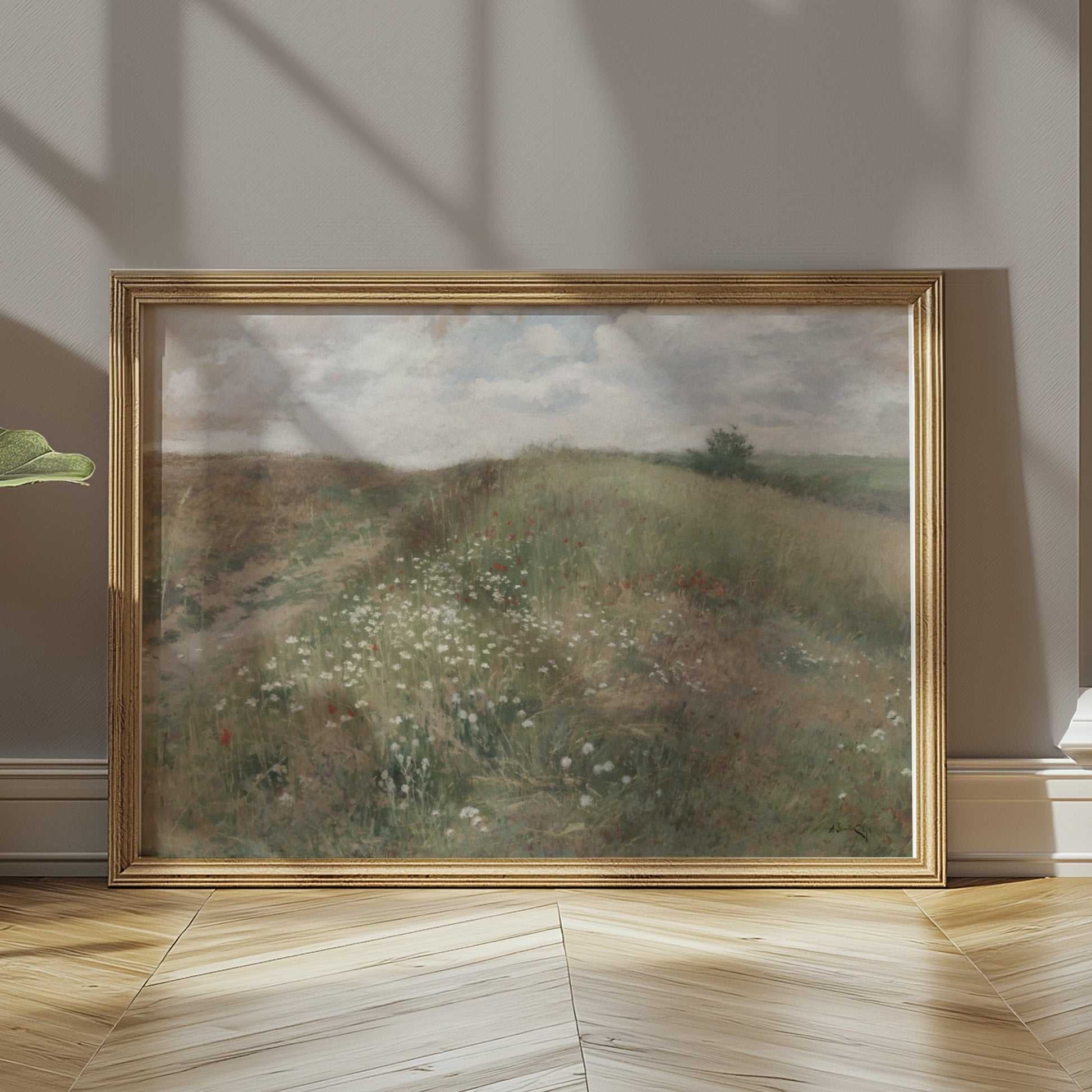 Premium Poster of Serene Countryside Landscape With Wildflowers Posters