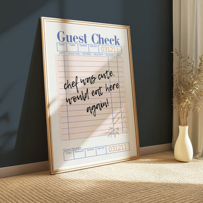 Premium Poster of Custom Message Retro Guest Check Art Decor Posters