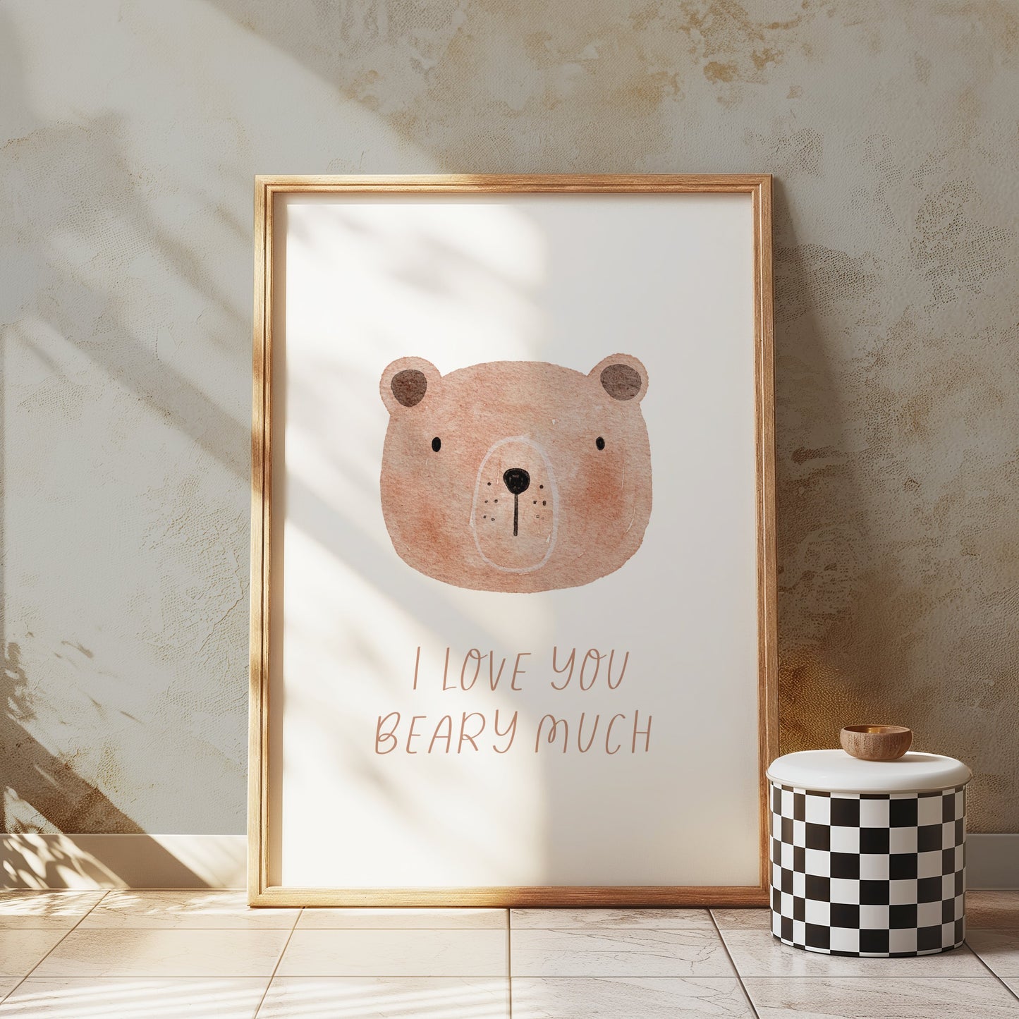 Premium Poster of I Love You Beary Much Cute Bear Illustration Posters