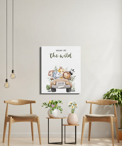 Premium Poster of Welcome Into The Wild Nursery Wall Art Canvas Wraps
