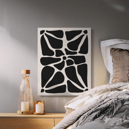 Premium Poster of Abstract Black and White Floral Wall Art Canvas Wraps