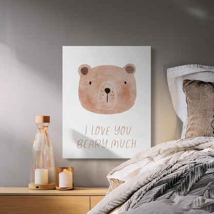 Premium Poster of I Love You Beary Much Nursery Wall Art Canvas Wraps