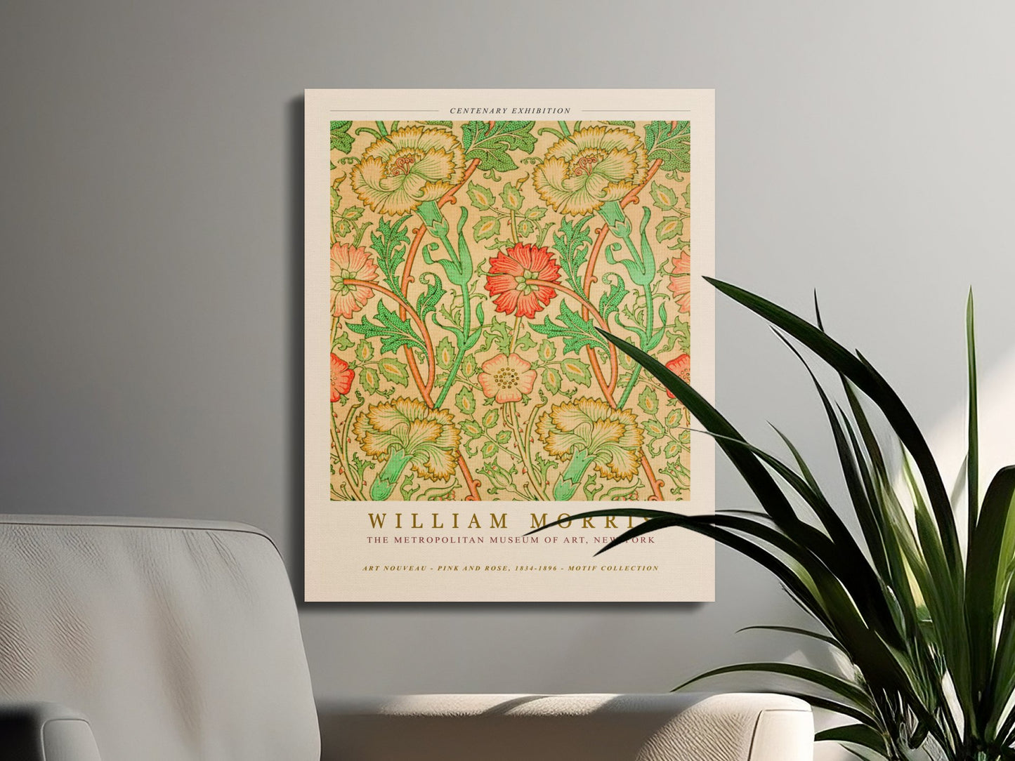 Premium Poster of William Morris Centenary Exhibition Canvas Wraps