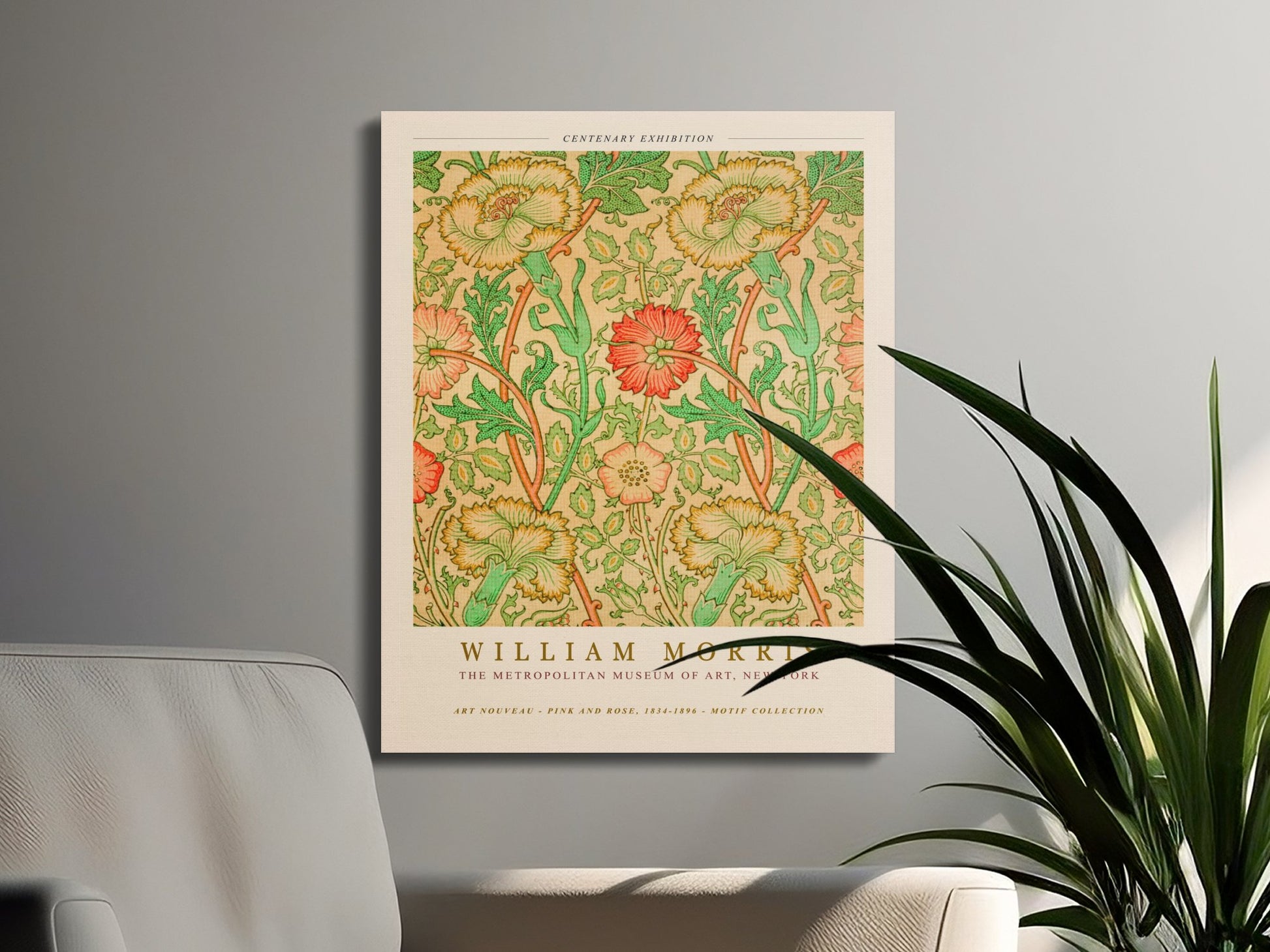 Premium Poster of William Morris Centenary Exhibition Canvas Wraps