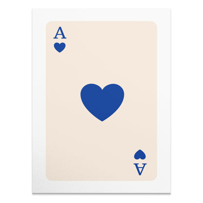 Premium Poster of Ace of Hearts Playing Card Art Print Posters