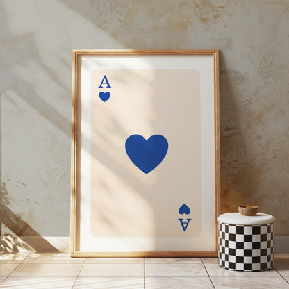 Premium Poster of Ace of Hearts Playing Card Art Print Posters