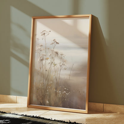 Premium Poster of Serene Coastal Landscape with Wildflowers Posters