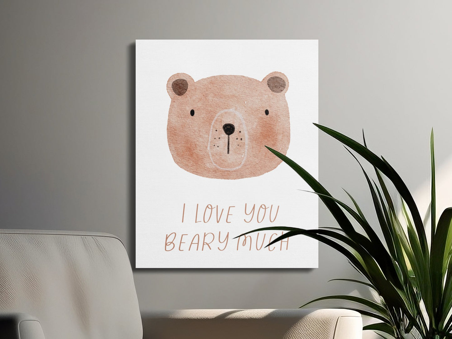 Premium Poster of I Love You Beary Much Nursery Wall Art Canvas Wraps