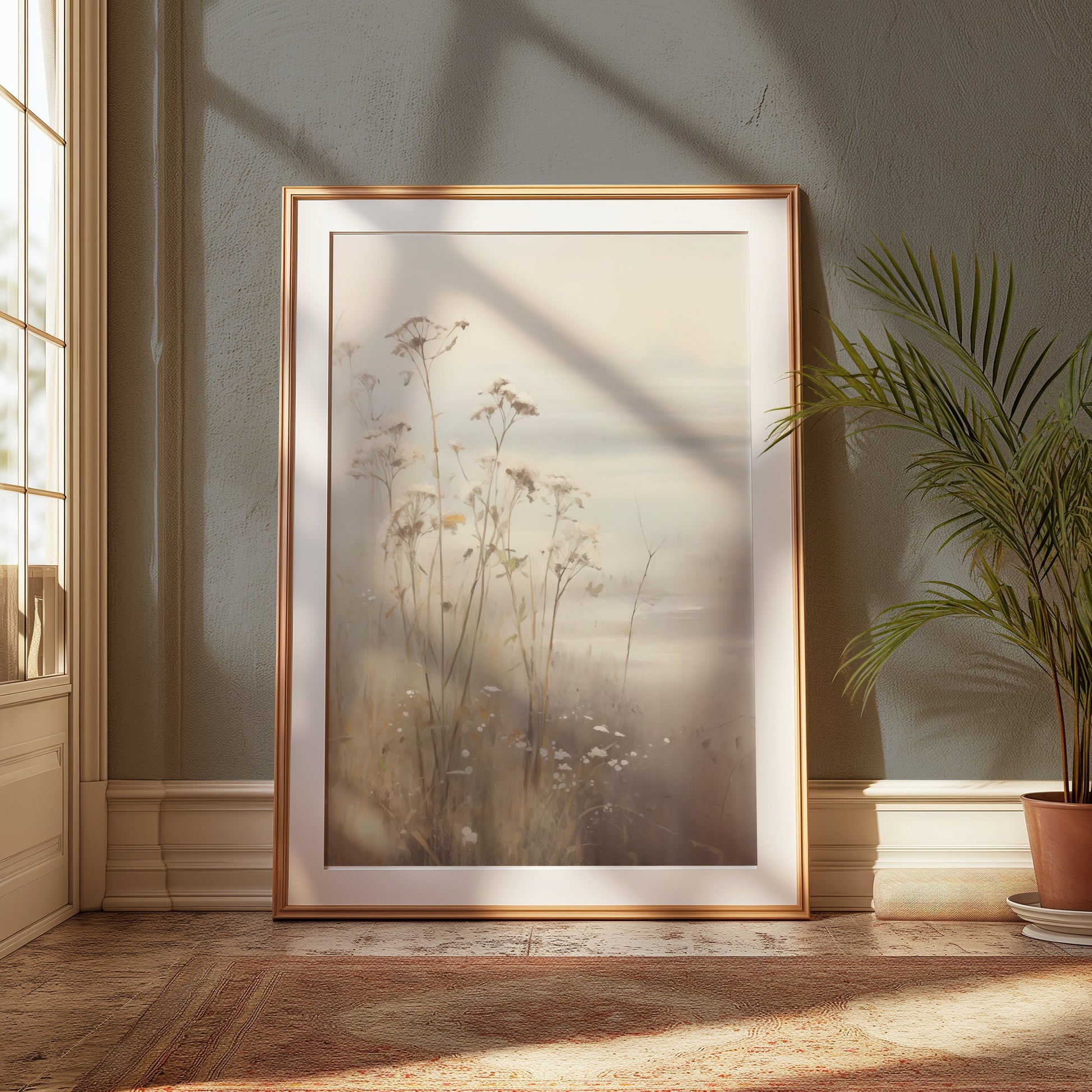 Premium Poster of Serene Coastal Landscape with Wildflowers Posters