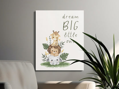 Premium Poster of Dream Big Little One Nursery Wall Art Canvas Wraps