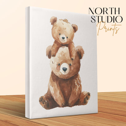 Premium Poster of Adorable Teddy Bears Nursery Wall Art Canvas Wraps
