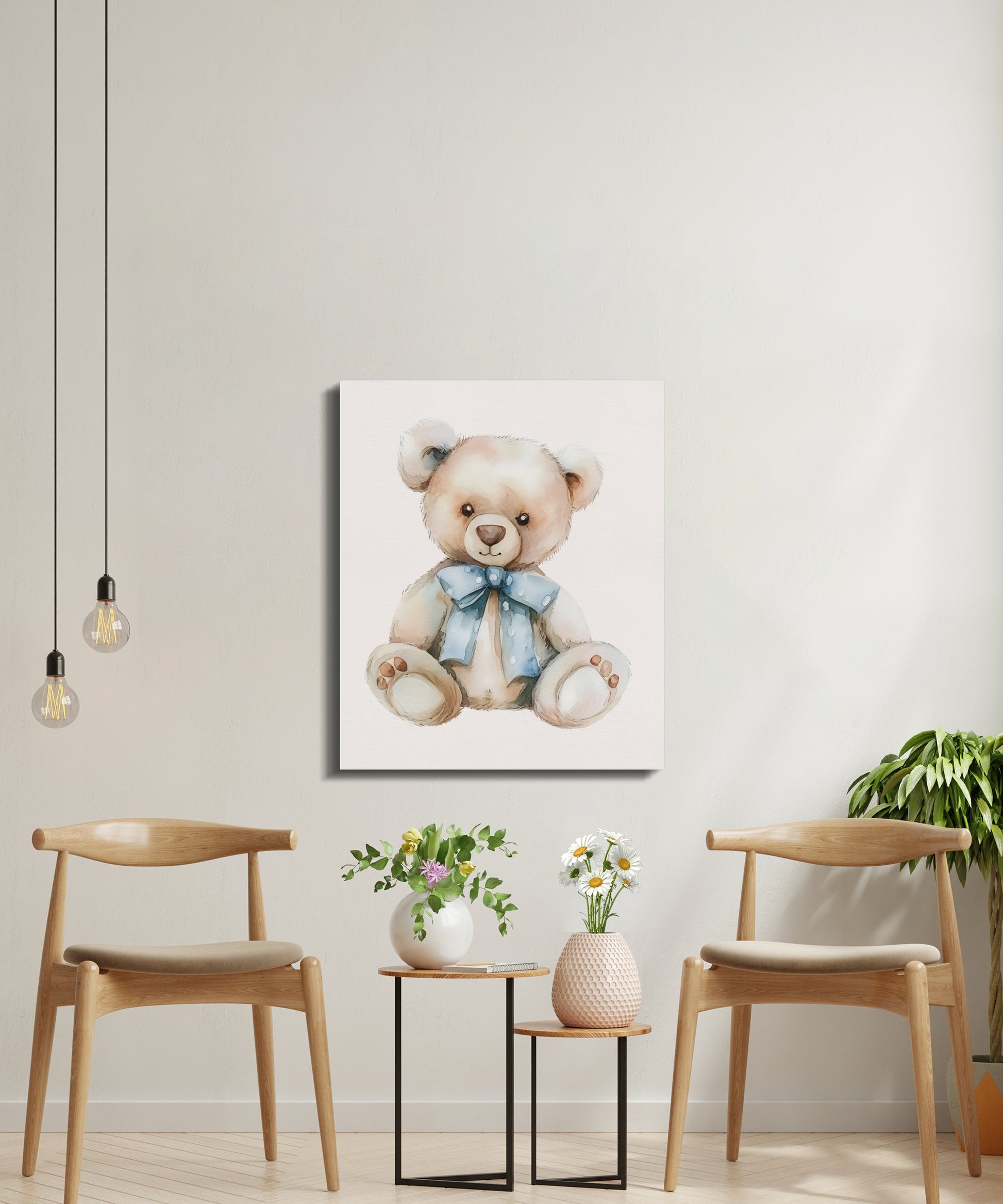 Premium Poster of Adorable Teddy Bear Nursery Wall Art Canvas Wraps