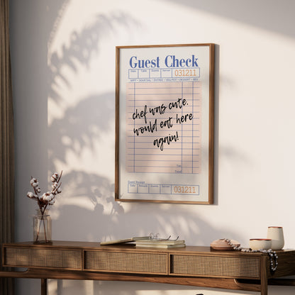 Premium Poster of Custom Message Retro Guest Check Art Decor Posters