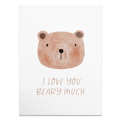 Premium Poster of I Love You Beary Much Cute Bear Illustration Posters