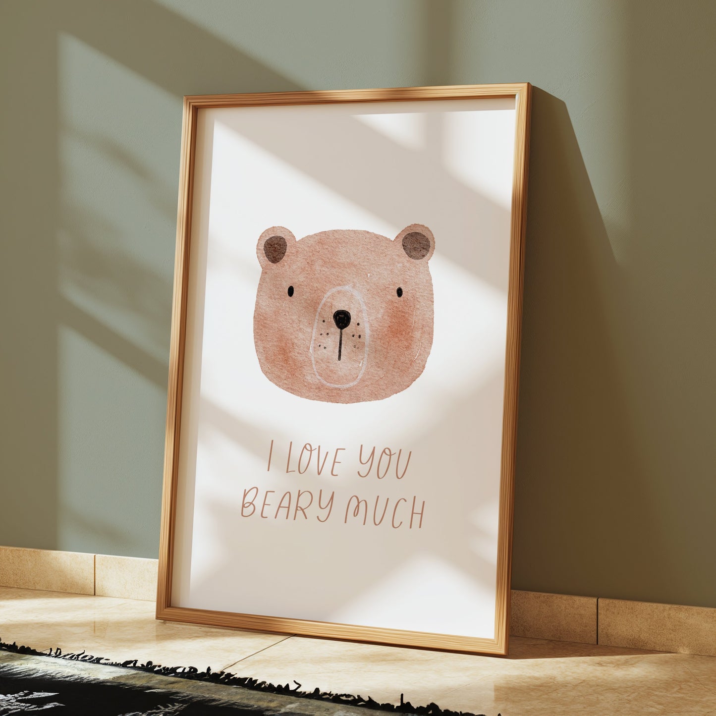 Premium Poster of I Love You Beary Much Cute Bear Illustration Posters