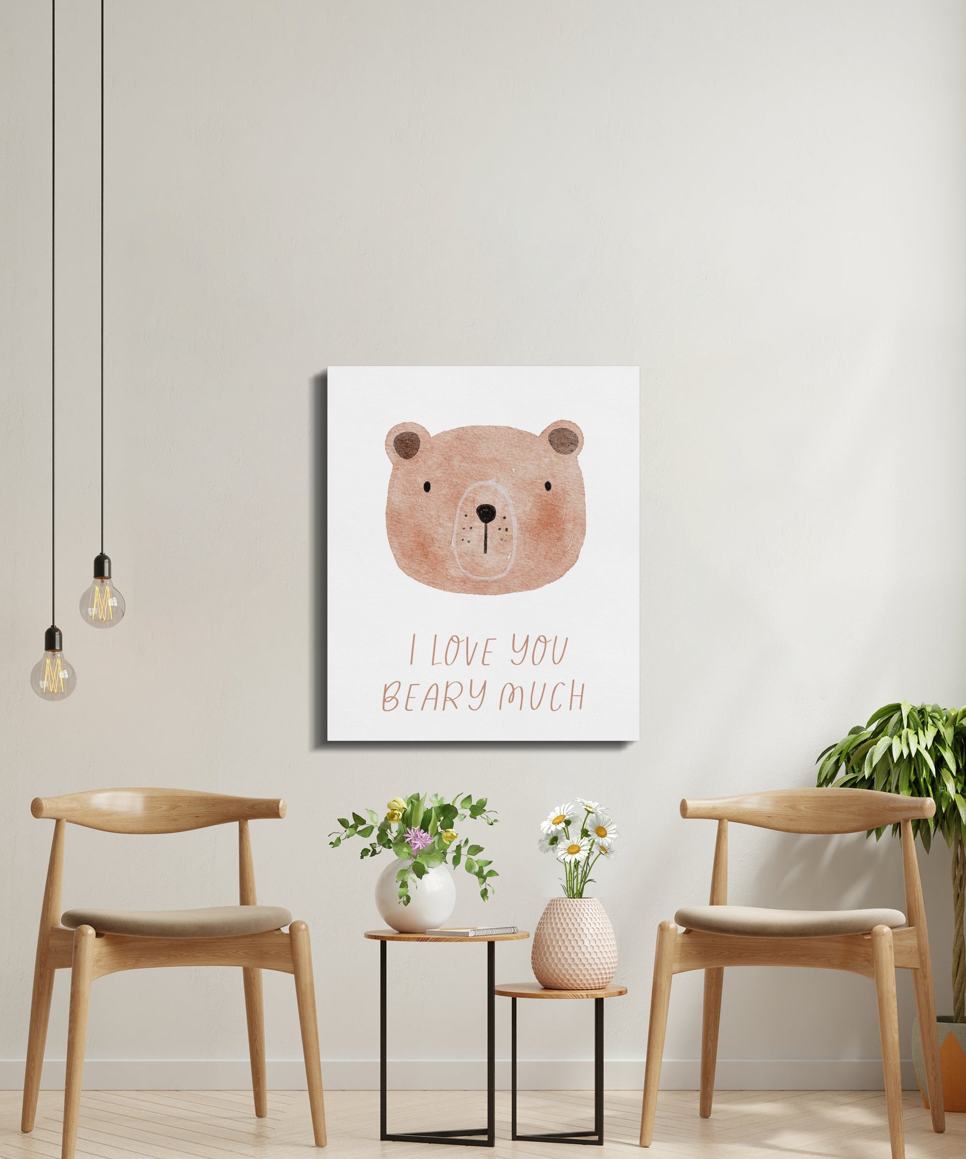 Premium Poster of I Love You Beary Much Nursery Wall Art Canvas Wraps