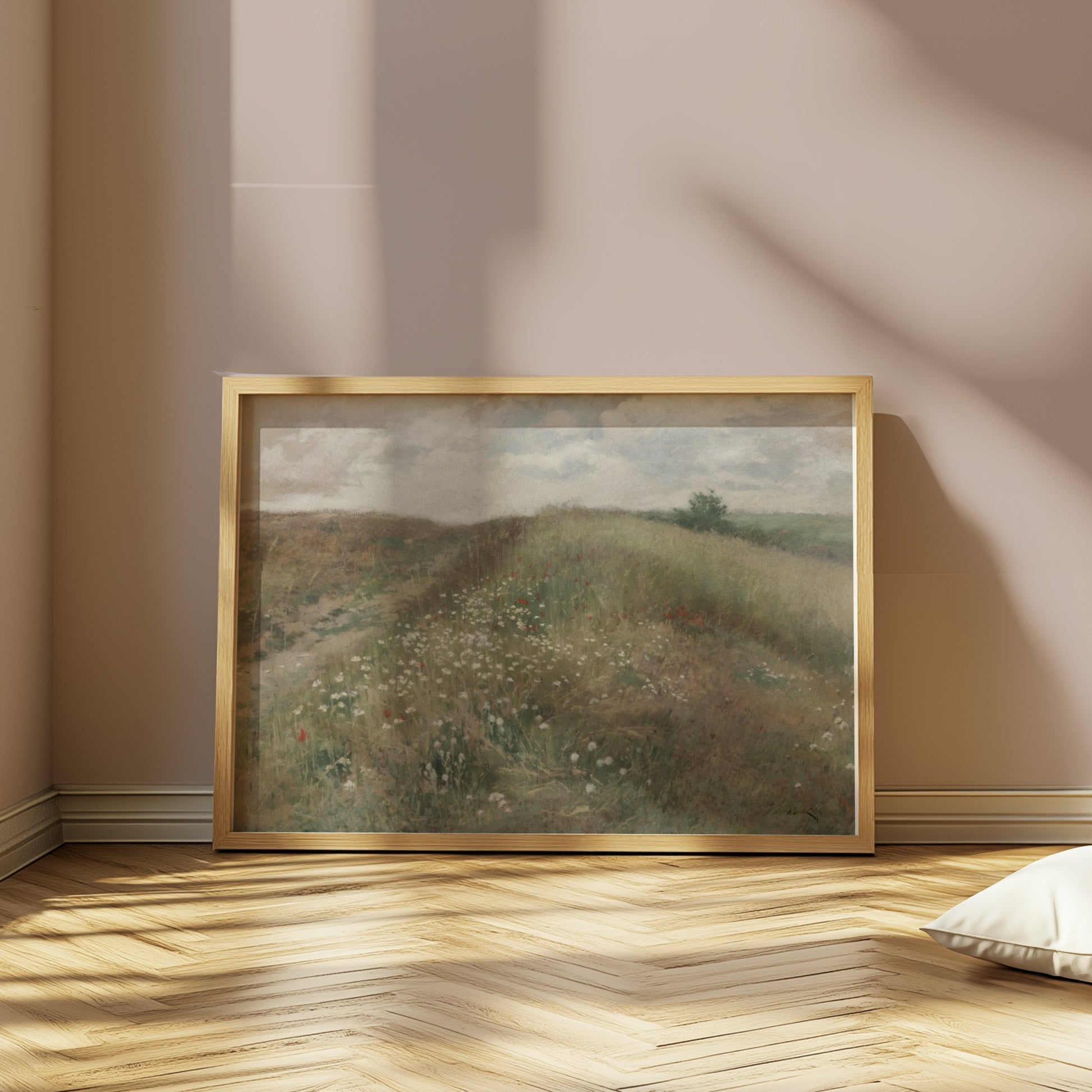 Premium Poster of Serene Countryside Landscape With Wildflowers Posters
