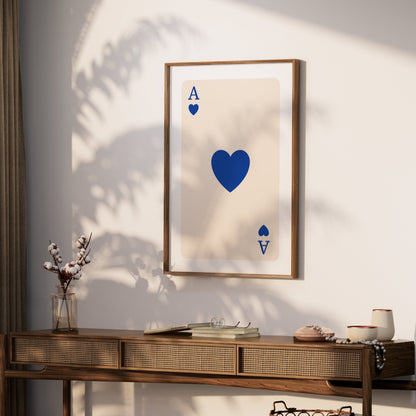 Premium Poster of Ace of Hearts Playing Card Art Print Posters
