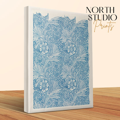 Premium Poster of William Morris Floral Pattern Blue Canvas Wraps