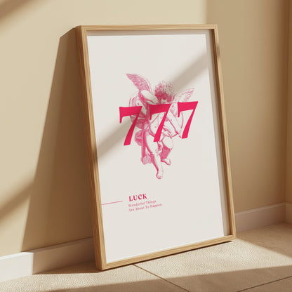 Premium Poster of 777 Angel Poster for Luck Wonderful Things Motivational Posters