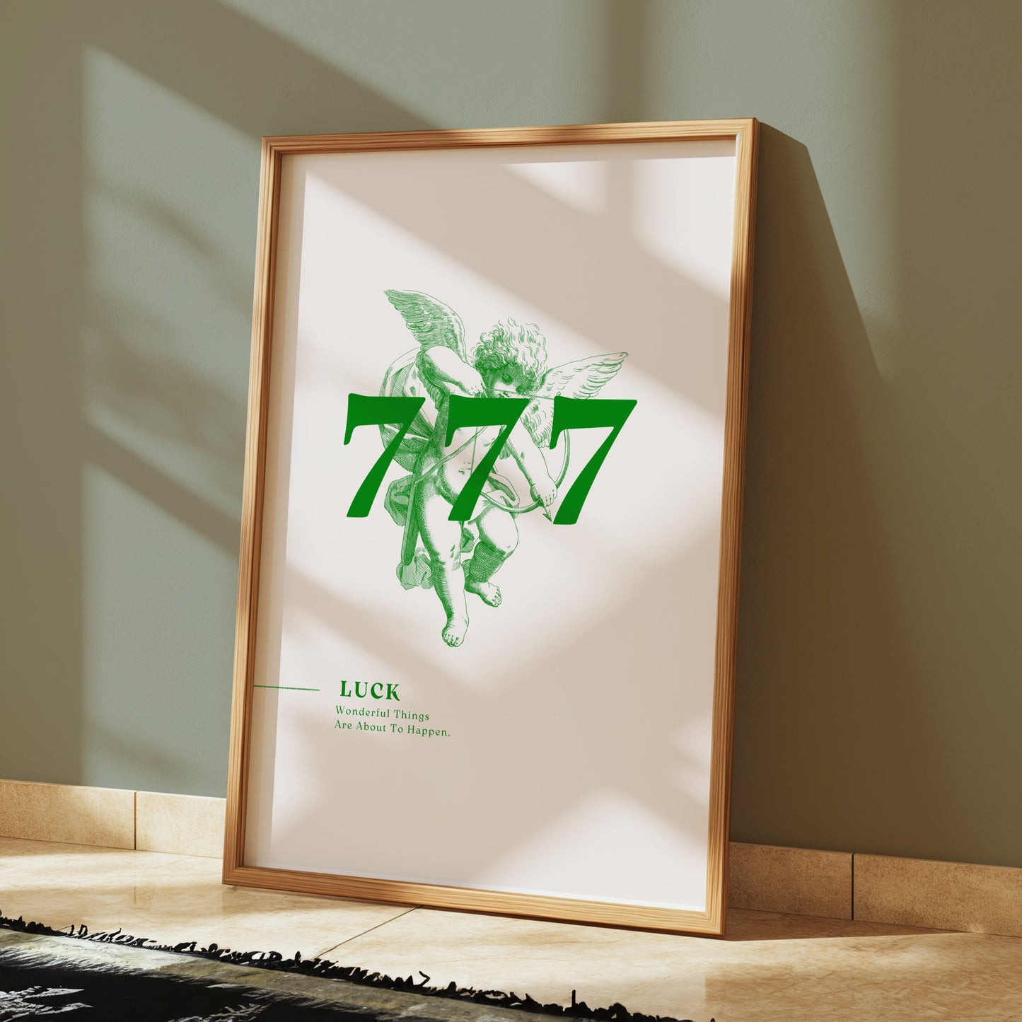 Premium Poster of 777 Angel with Lucky Slogan Wonderful Things Posters