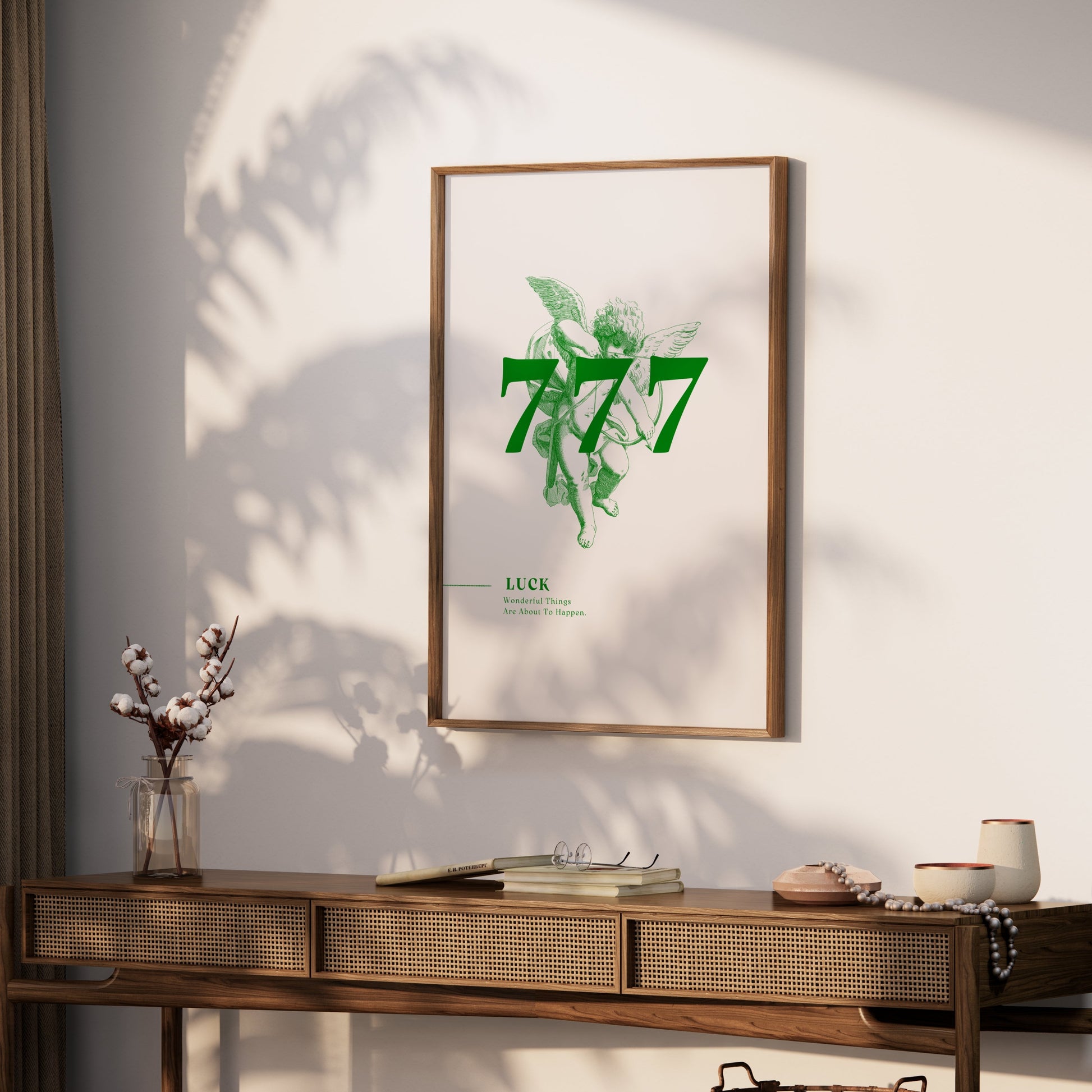 Premium Poster of 777 Angel with Lucky Slogan Wonderful Things Posters