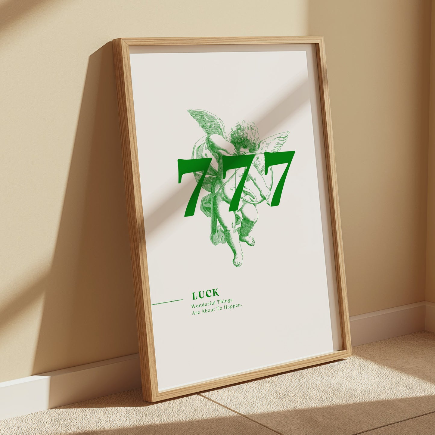 Premium Poster of 777 Angel with Lucky Slogan Wonderful Things Posters