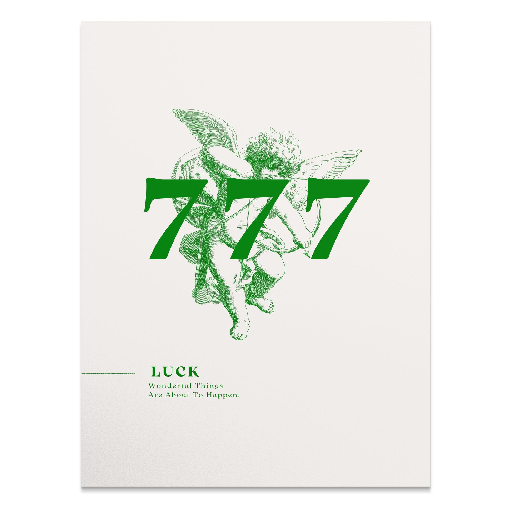 Premium Poster of 777 Angel with Lucky Slogan Wonderful Things Posters