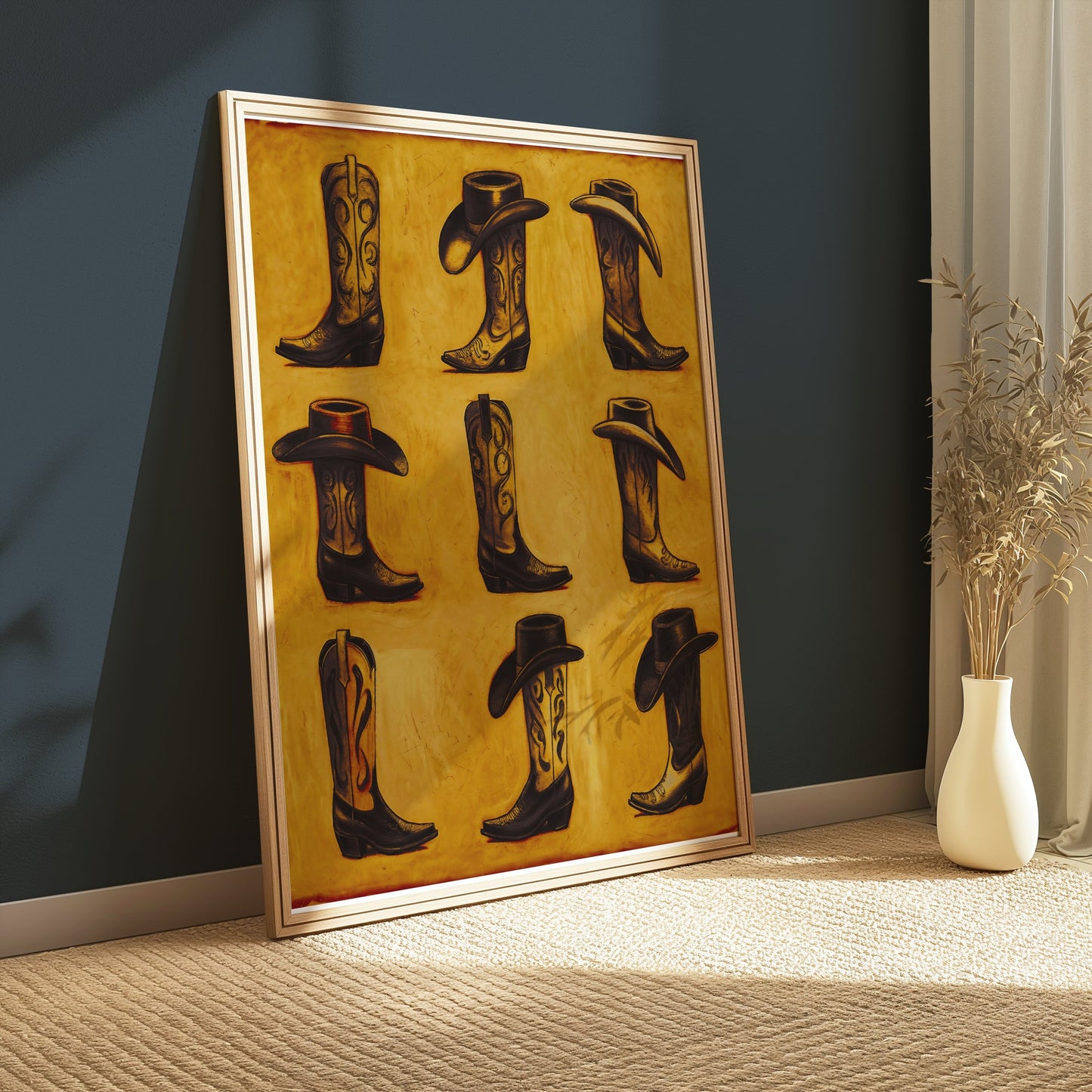 Premium Poster of Vintage Western Cowboy Hats and Boots Posters