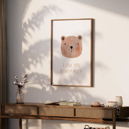 Premium Poster of I Love You Beary Much Cute Bear Illustration Posters