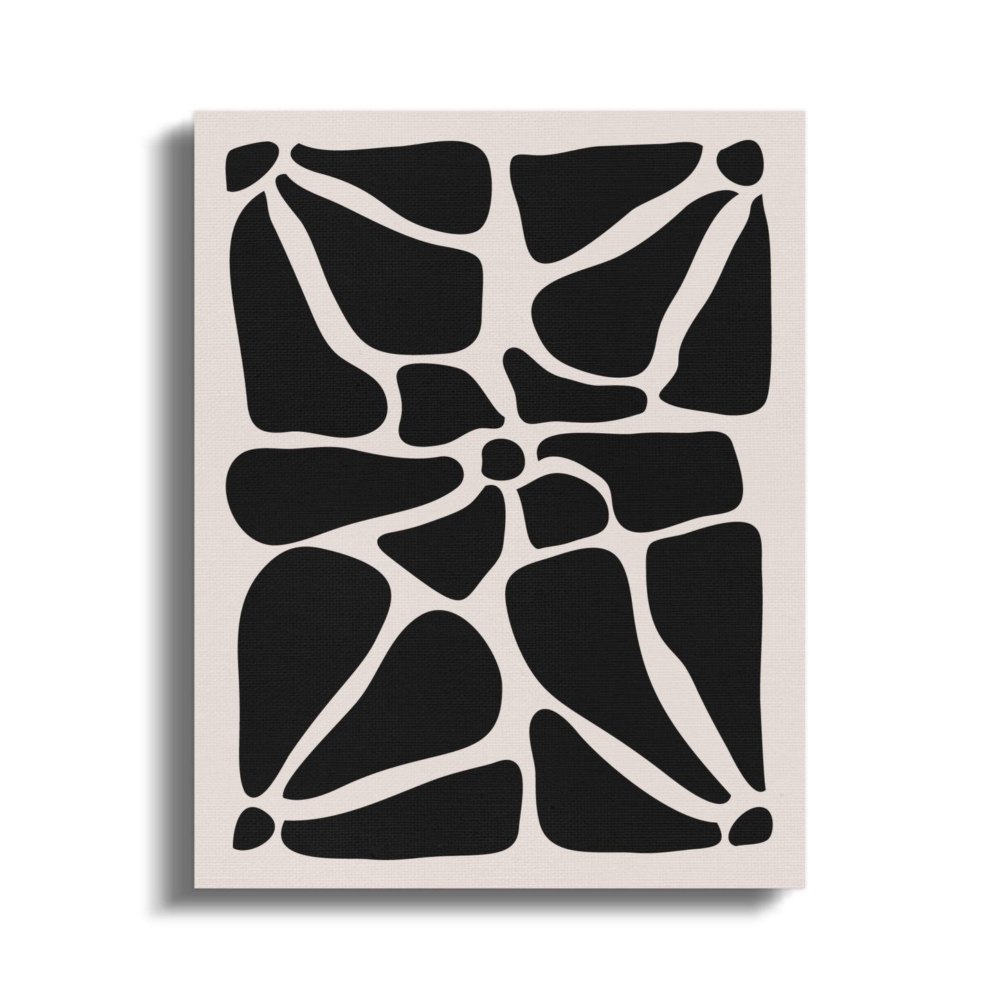 Premium Poster of Abstract Black and White Floral Wall Art Canvas Wraps