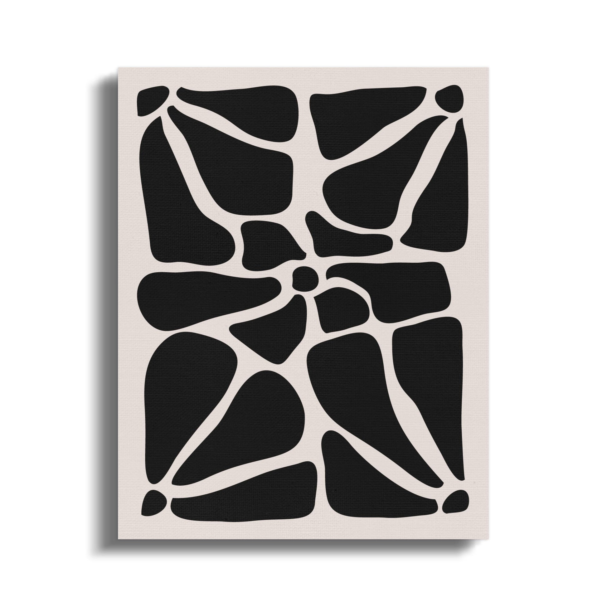 Premium Poster of Abstract Black and White Floral Wall Art Canvas Wraps
