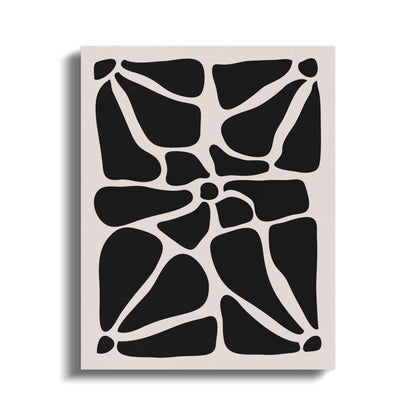 Premium Poster of Abstract Black and White Floral Wall Art Canvas Wraps