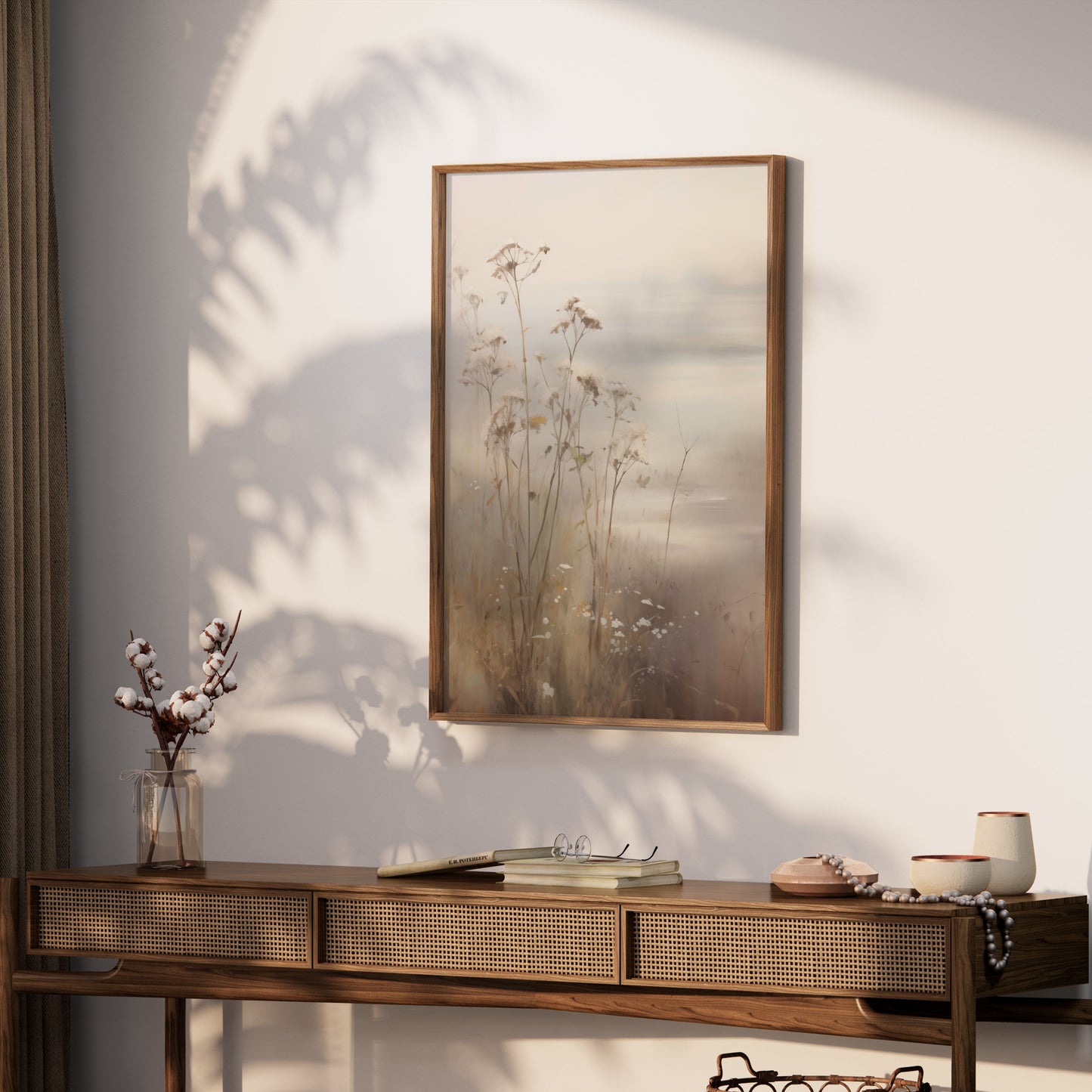Premium Poster of Serene Coastal Landscape with Wildflowers Posters