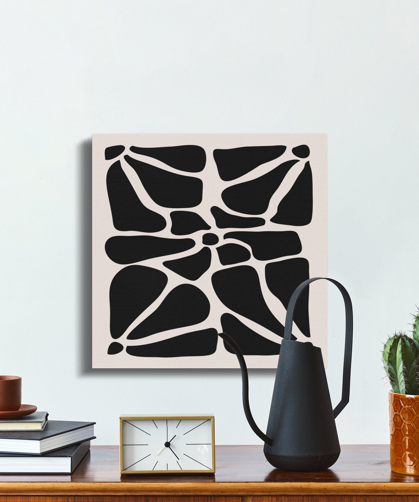 Premium Poster of Abstract Black and White Floral Wall Art Canvas Wraps