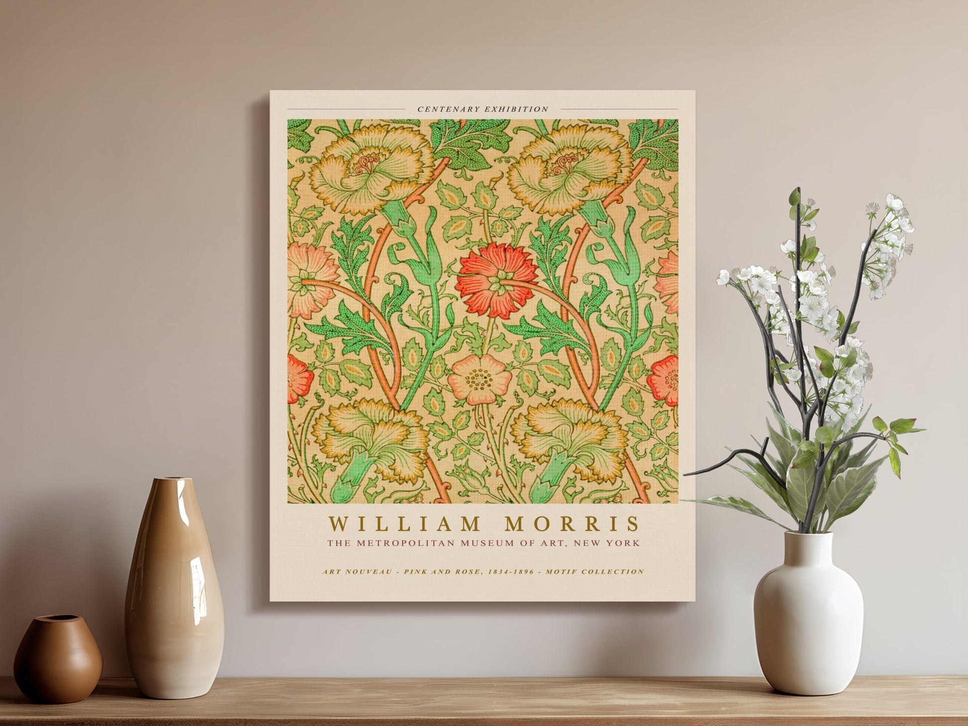 Premium Poster of William Morris Centenary Exhibition Canvas Wraps